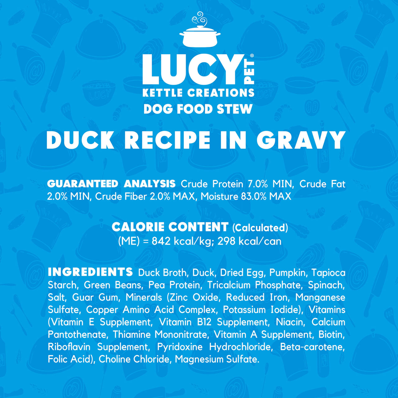 Lucy Pet Products Kettle Creations Duck Dog Stew Recipe in Gravy 12.5oz, 12 Count (Pack of 1)