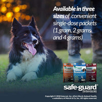 Thumbnail for SAFE-GUARD (fenbendazole) Canine Dewormer for Dogs, 2gm pouch (ea. pouch treats 20lbs.), Blue, 0.07 Ounce (Pack of 3) (033576/001-033576)
