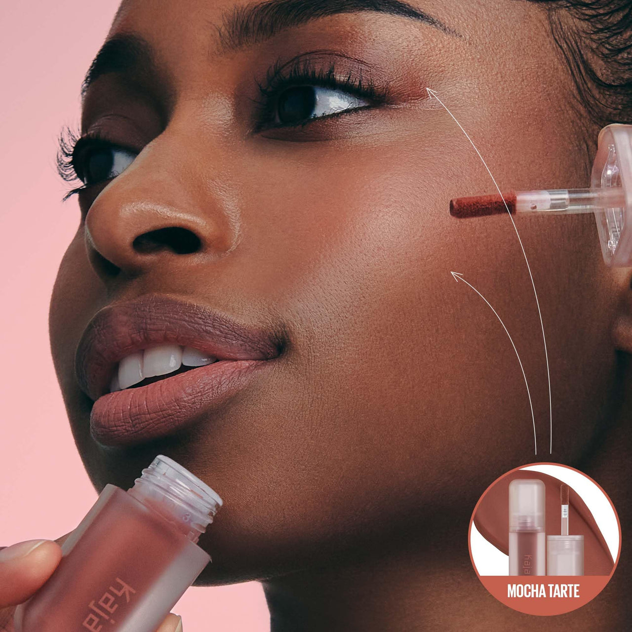 Kaja Liquid Eyeshadow & Cheek - Whipped Dream 04 Mocha Tarte | Blurred Soft Matte Makeup, with Cotton Seed Oil, Buildable, Blendable, Creamy Sheer Powder Formula, Natural Look, Multi Stick, 0.17 Oz