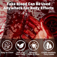 Thumbnail for BOBISUKA Fake Blood Spray for Cosplay - Vampire Blood Washable for Clothes and Face - Fake Blood Makeup (Dark, 50ml)