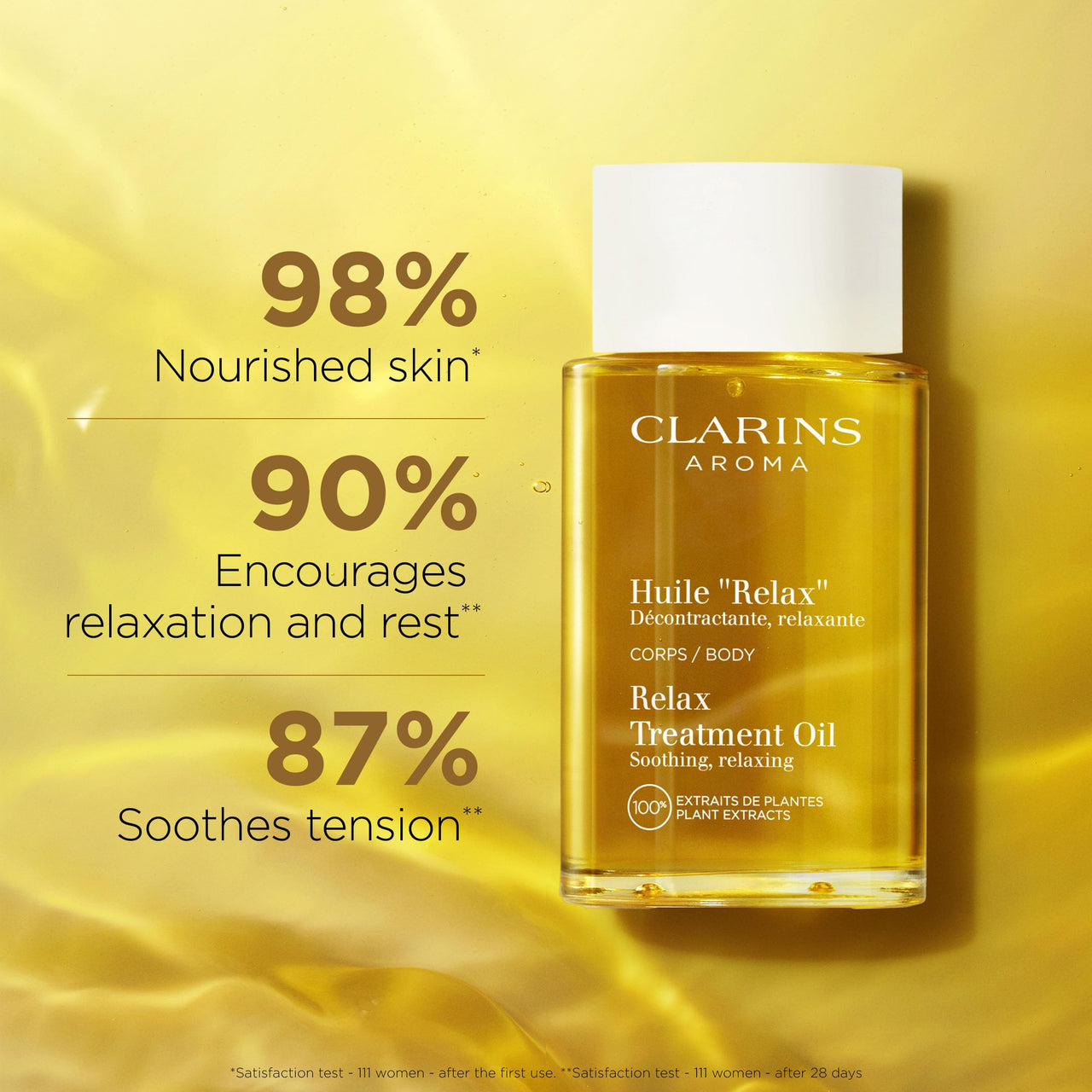 CLARINS Relax Body Treatment Oil | Relaxes, Moisturizes and Soothes Aching Muscles | Relieves Stress and Fatigue | Nourished & Comfortable Skin After The First Use* | Natural 100% Plant Extracts