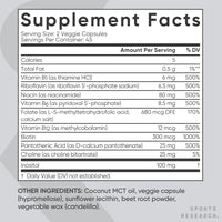 Thumbnail for Sports Research Vitamin B-Complex - Full Spectrum of B Vitamins - 90 Liquid Veggie Capsules