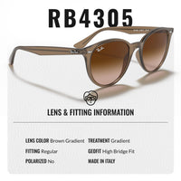 Thumbnail for Ray-Ban RB4305 Phantos Shaped Non-Polarized Sunglasses for Men & Women – Includes Official RAYBAN Eyewear Kit – Ideal Formal & Casual Wear Sunglasses – Brown Gradient Lens