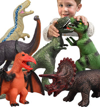 Thumbnail for Gzsbaby 6 Piece Jumbo Dinosaur Toys for Kids 3-5 and Toddlers, Large Soft Dinosaur Toys for Lovers - Perfect Party Favors, Birthday Gifts