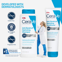 Thumbnail for CeraVe Hydrating Anti Dandruff Conditioner, 0.5% Pyrithione Zinc Dandruff Treatment With Ceramides, Hyaluronic Acid & Niacinamide, Helps Eliminate Flakes & Reduce Itchy Scalp, Sulfate Free Conditioner