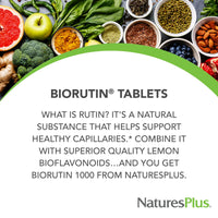 Thumbnail for NaturesPlus Biorutin - 1000mg, 90 Tablets - Bioflavonoid & Rutin Complex - Vegetarian, Gluten Free - 90 Servings