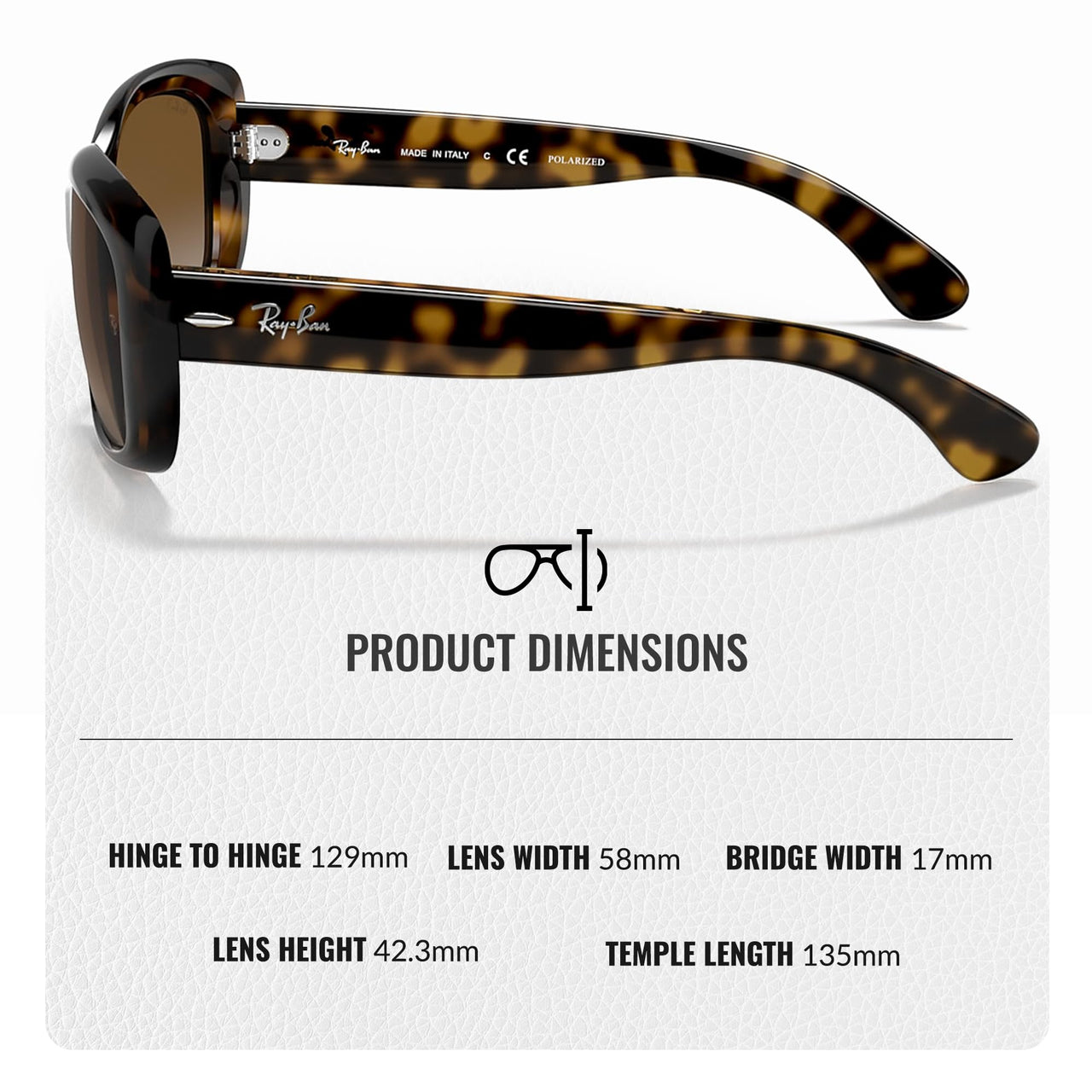 Ray-Ban RB4101 Jackie Ohh Polarized Butterfly Shape Sunglasses With Eyewear Kit Bundle - High Bridge Fit - Ideal Formal and Casual Eyewear - Beach Sunglasses
