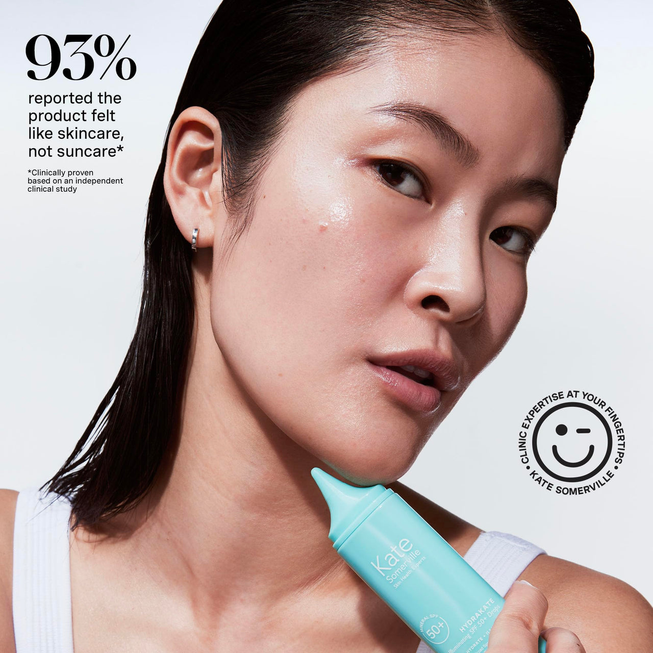 Kate Somerville HydraKate Illuminating Sunscreen Drops for face with 50+ SPF, Zinc Oxide and Mineral Tinted, Moisturizing and Anti-Aging, 1.7 Fl. Oz
