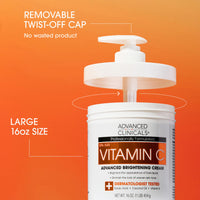 Thumbnail for Advanced Clinicals Vitamin C Cream Visibly Brightening Body Lotion | Vitamin C Moisturizer Skin Care Body Cream For Women & Men Helps Visibly Improve Look Of Dark Spots & Uneven Skin Tone, 16 Ounce