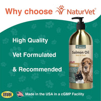 Thumbnail for NaturVet – Salmon Oil Skin & Coat Plus Omegas | Supports Healthy Skin & Glossy Coat | Natural Source of Omega-3 & 6 Fatty Acids | for Dogs & Cats (17 oz Oil)