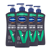 Thumbnail for Vaseline Men Fast Absorbing 3-in-1 Face, Hands & Body Lotion for Men, 4 pack For Dry Skin,Absorbs in Just 15 Seconds for Moisturized Skin 20.3 Oz