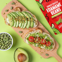 Thumbnail for The Only Bean Crunchy Roasted Edamame Snacks Pack (Sriracha), Protein Keto Food, Gluten Free, Asian Japanese Snacks, Hot Spicy Snack, 0.9oz 10 Pack