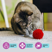 Thumbnail for SPOT Wool Pom Poms Cat Toy - Interactive Wool Balls Cat Toy with Catnip for Cats and Kittens to Bite, Swat and Chase - 1.5 inch, 4 pcs