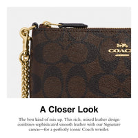 Thumbnail for COACH Signature Large Wristlet w Chain
