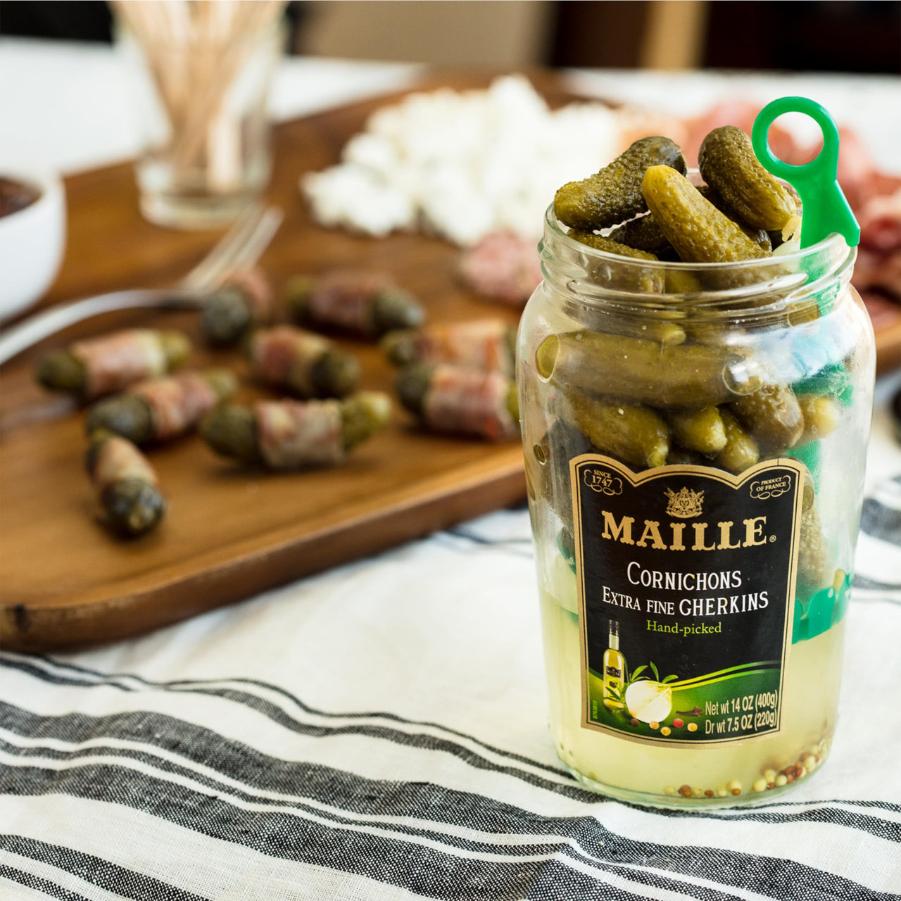 Maille Pickles Cornichons Original Pack of 12 The perfect cornichon for garnishing a gourmet sandwich or snacking Product of France 13.5 oz