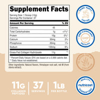 Thumbnail for Nutricost Collagen Peptides Powder 1LB (454 G) (Vanilla) - Grass Fed Bovine Collagen Hydrolysate