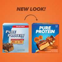 Thumbnail for Pure Protein Chocolate Peanut Caramel Protein Bars – 20g Protein, 3g Sugar, 190 Calories (12 count) Low Sugar* High Protein Snack - Gluten Free - Perfect for a Healthy Snack