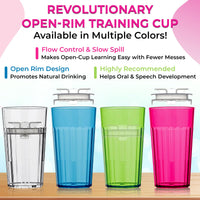 Thumbnail for Image 5 of Reflo Smart Cup Bundle (Blue 1-Pack) Montessori Weaning Training for Toddlers, Slow-Spill Open-Cup Design, 360 Rim Flow-Control, Made in USA, BPA-Free, E-Guide via QR Code