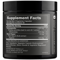 Thumbnail for Toniiq Ashwagandha – 40:1 Concentrated Extract – 25% Withanolides – Wild Harvested in India – Highly Bioavailable with Black Pepper – Third-Party Tested – 120 Capsules - 1,300mg per Serving