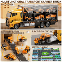 Thumbnail for XINNOVEL Carrier Truck Toddlers Toys for 3 4 5 6 7 Years Old Boys, Toy Truck Transport Car & Die-Cast Car and Play Mat, Construction Toys Birthday Gifts for Kids 3 4 5 6 7 8+ Years Old Boys Girls