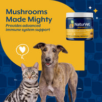 Thumbnail for NaturVet Mushroom Max Advanced Immune Support Dog Supplement – Helps Strengthen Immunity, Overall Health for Dogs – Includes Shitake Mushrooms, Reishi, Turkey Tail – 60 Ct.