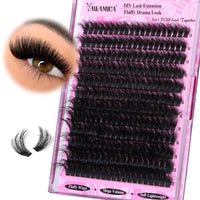 Thumbnail for Yawamica Fluffy Lash Clusters Thick 200D Volume Eyelash Clusters 14-20mm Wispy Individual Lashes D Curly Cluster Eyelash Extensions 240pcs DIY Lash Extension for Beginners
