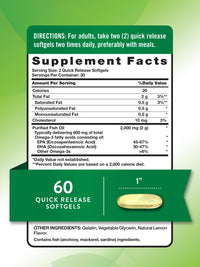 Thumbnail for Nature's Truth Fish Oil Omega 3 Supplement | 2000mg | 60 Softgels | EPA & DHA | Lemon Flavor | Non-GMO and Gluten Free