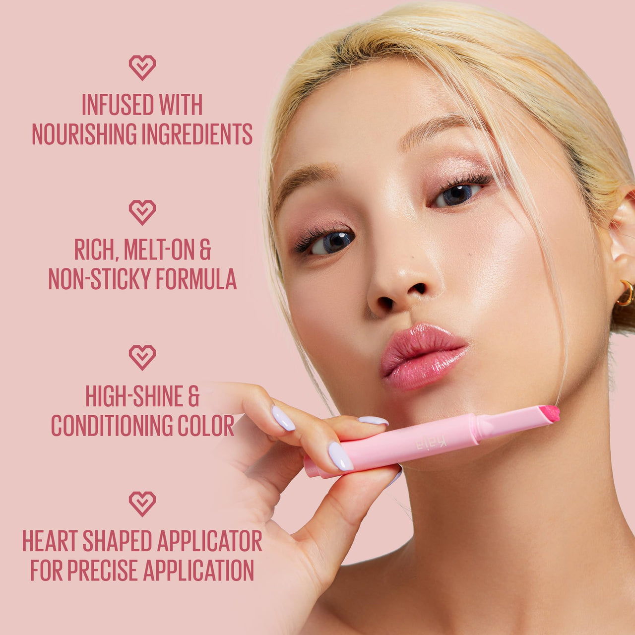 Kaja Lip Gloss - Heart Melter | High-shine, Glossy Finish, Playful Bubblegum Pink, Moisturize, 02 Sweet Talk, 0.04 Oz