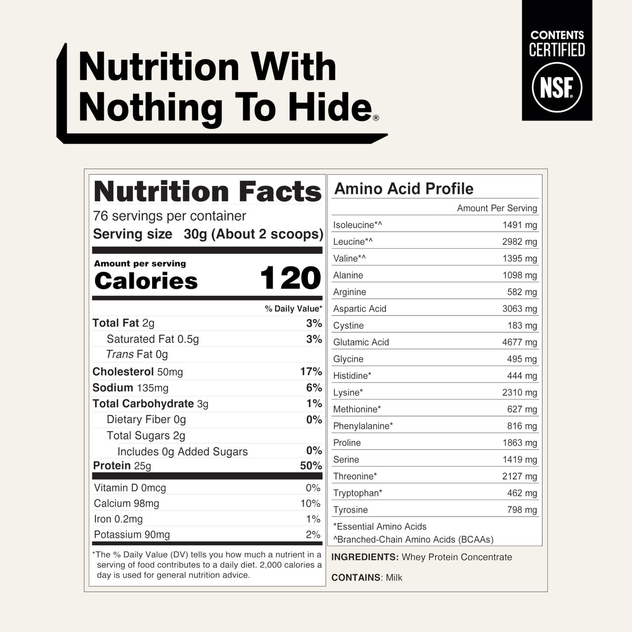 NAKED Whey 5LB 100% Grass Fed Unflavored Whey Protein Powder - Only 1 Ingredient, NSF Certified, Undenatured, Gluten Free, Soy Free, Promote Muscle Growth and Recovery - 76 Servings