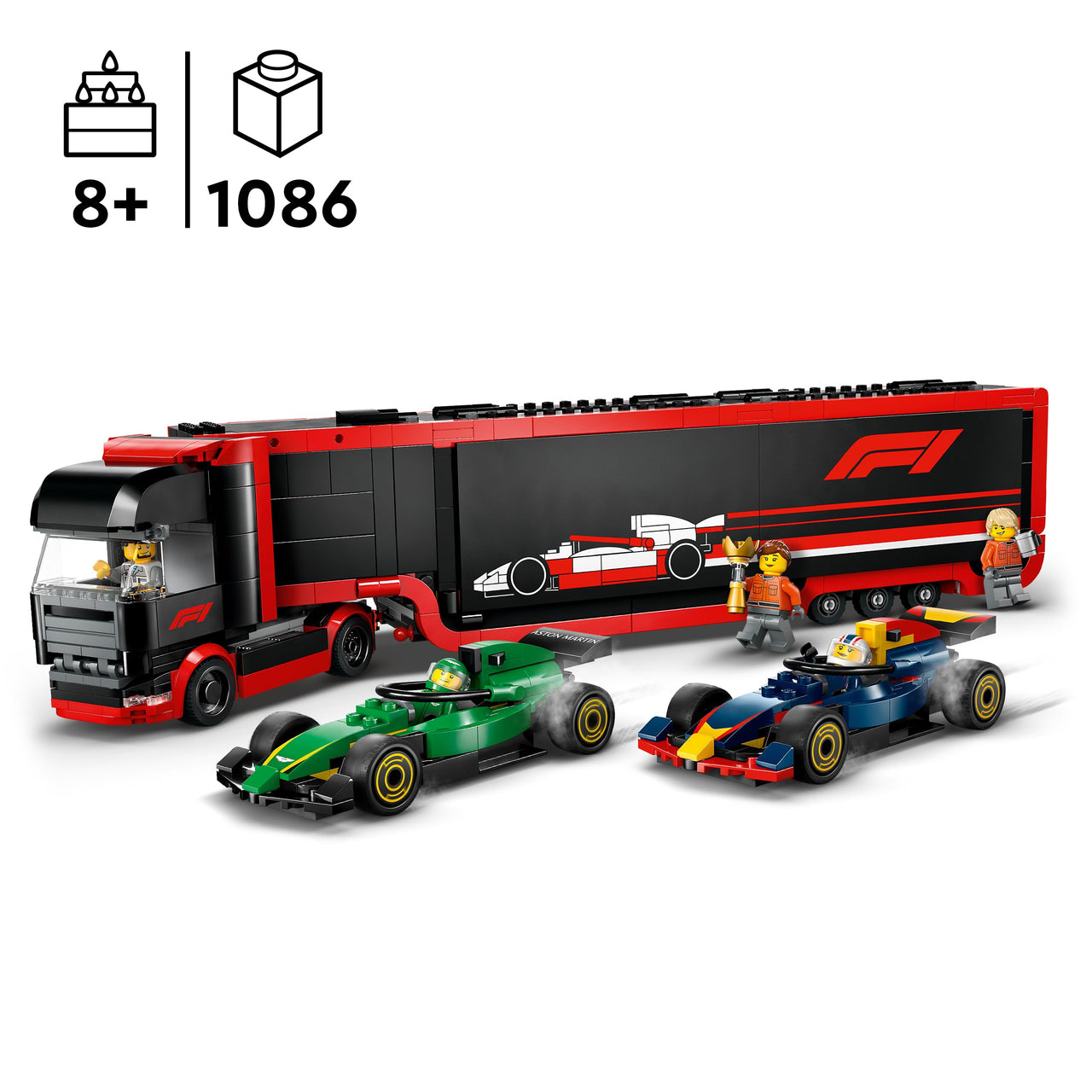 LEGO City F1(R) RB20 & AMR24 Race Car and F1(R) Truck Toy Toy Birthday Present Block Boys Girls Children 8 Years 9 10 Years Old Elementary School Vehicle Car Mini Car 60445