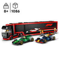 Thumbnail for LEGO City F1(R) RB20 & AMR24 Race Car and F1(R) Truck Toy Toy Birthday Present Block Boys Girls Children 8 Years 9 10 Years Old Elementary School Vehicle Car Mini Car 60445