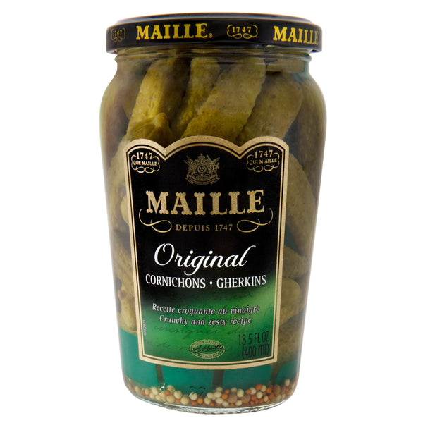 Maille Pickles Cornichons Original Pack of 12 The perfect cornichon for garnishing a gourmet sandwich or snacking Product of France 13.5 oz
