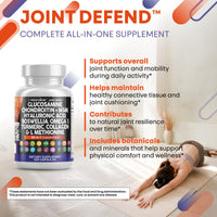 Thumbnail for Clean Nutraceuticals Glucosamine 1500mg Chondroitin 1200mg MSM with Turmeric Curcumin, Collagen, Hyaluronic Acid, Omega 3 – Joint Health Supplement for Men & Women – Joint Complex – 120 Count