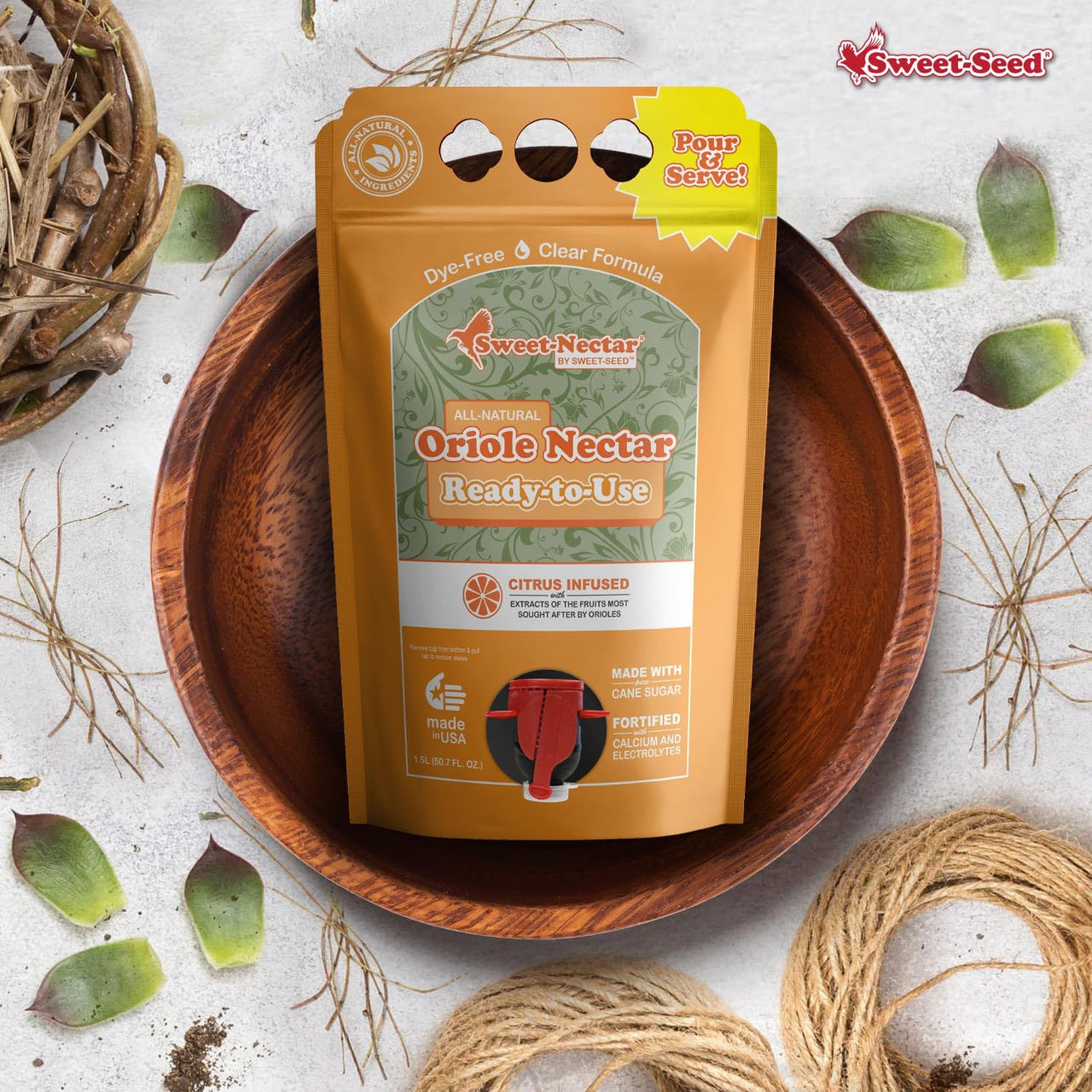 sweet-seed Oriole Nectar 1.5L (50.7 oz), Ready to Use - Extends The Life of Nectar for Oriole Feeders | Ultimate Oriole Food… (1)