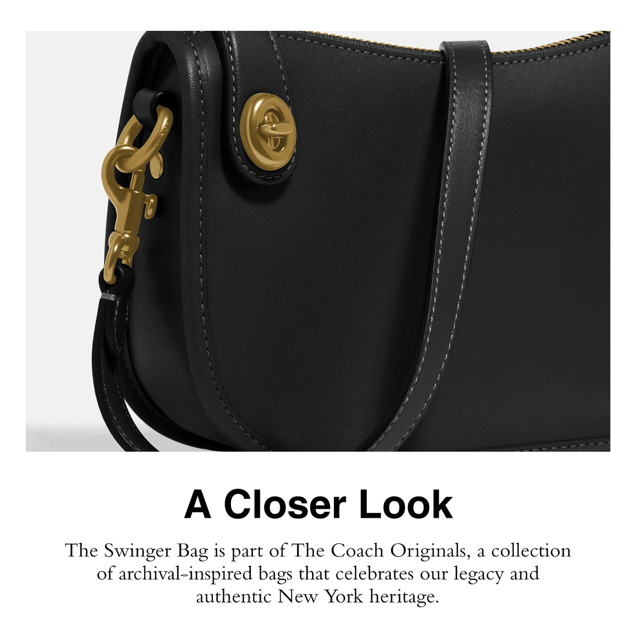 COACH The Originals Glovetanned Leather Swinger Black One Size