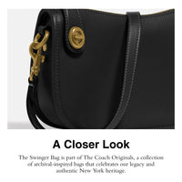 Thumbnail for COACH The Originals Glovetanned Leather Swinger Black One Size