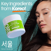 Thumbnail for SeoulCeuticals Korean Skin Care Face Mask for Sensitive Skin - Korean Skincare Green Tea Wash Off Masks - K Beauty Face Masks - Aloe Vera Mask + Centella Asiatica Hydrating Facial Spa Mask 2oz