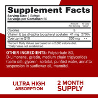 Thumbnail for Qunol CoQ10 200mg Softgels, Ultra CoQ10 - Ultra High Absorption Coenzyme Q10 Supplements - Antioxidant Supplement for Vascular and Heart Health & Energy Production - 2 Month Supply - 60 Count