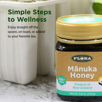 Thumbnail for Flora - M?nuka Honey MGO 100+/5+ UMF, New Zealand Honey, 100% Traceable MGO,Natural Healing, Sore Throat Relief, Aids Digestion, 8.8-oz. Jar