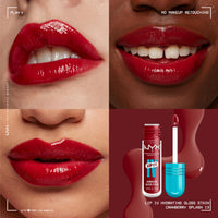Thumbnail for NYX PROFESSIONAL MAKEUP Lip IV Hydrating Glossy Lip Stain with 12HR Hydration - Cranberry Splash (Red)