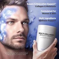 Thumbnail for Codeage Multi Collagen Protein Beauty Night - Melatonin, Magnesium Bisglycinate, 5-HTP, L-Theanine, English Lavender Flower, Bone Broth - Vitamins - Supplement - Sleep Pills - Non-GMO - 150 Capsules