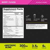 Thumbnail for Optimum Nutrition Amped Pre-Workout, with Citrulline, Beta-Alanine, Nootropics and 300mg of Caffeine for Energy, Berry Fusion, 20 Servings (Packaging May Vary)