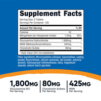 Thumbnail for Nutricost Glucosamine 1800mg with Chondroitin & MSM, 240 Tablets, 120 Servings - Non-GMO, Gluten Free