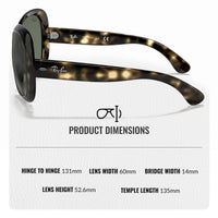 Thumbnail for Ray-Ban RB4098 Jackie Ohh II Butterfly Shape Sunglasses With Eyewear Kit Bundle - High Bridge Fit - Ideal Formal and Casual Eyewear - Beach Sunglasses