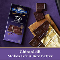 Thumbnail for GHIRARDELLI INTENSE DARK 72% Cacao Chocolate Bars, 3.5 oz Bar (Pack of 12) – Premium Dark Chocolate with Mocha & Berry Notes