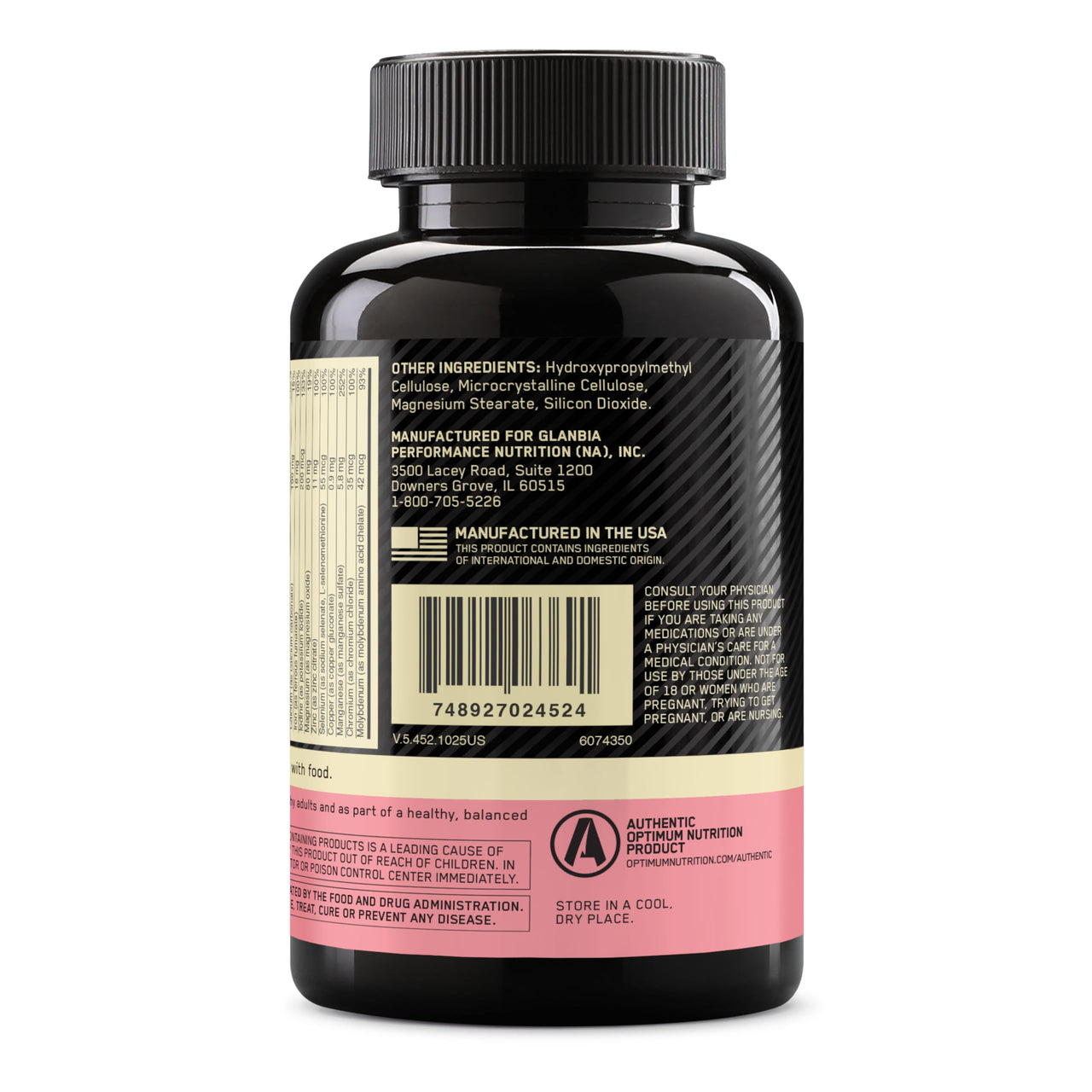 Optimum Nutrition Opti-Women Daily Multivitamin for Women, Immune Support Supplement with Iron, 60 Day Supply, 120 Count, (Packaging May Vary)