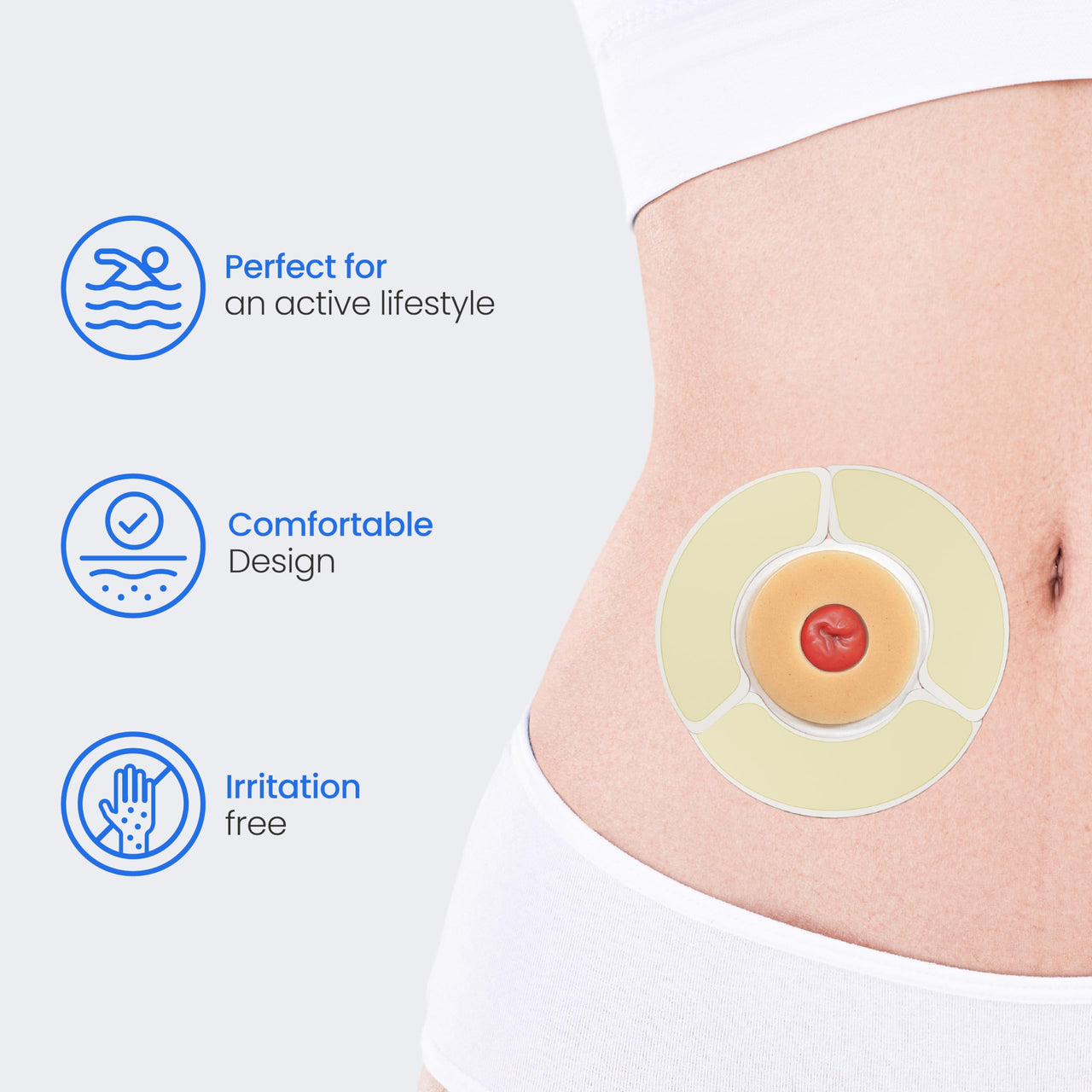 Safe n' Simple Elastic Hydrocolloid Ostomy Barrier Strips - 1" 30 Count - Waterproof Leak-Free Medical Grade Adhesive Skin Barrier Strips for Colostomy Ileostomy Urostomy Bag, Ostomy Supplies