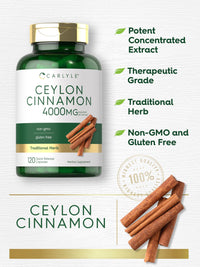 Thumbnail for Carlyle Ceylon Cinnamon Capsules | 120 Count | Non-GMO & Gluten Free Supplement