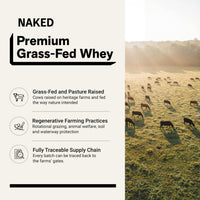 Thumbnail for NAKED Whey Chocolate Protein Powder - Only 3 Ingredients - Grass Fed Whey Protein Powder, Organic Chocolate and Organic Coconut Sugar, NSF Certified, No GMO, No Soy, and Gluten Free - 24 Servings