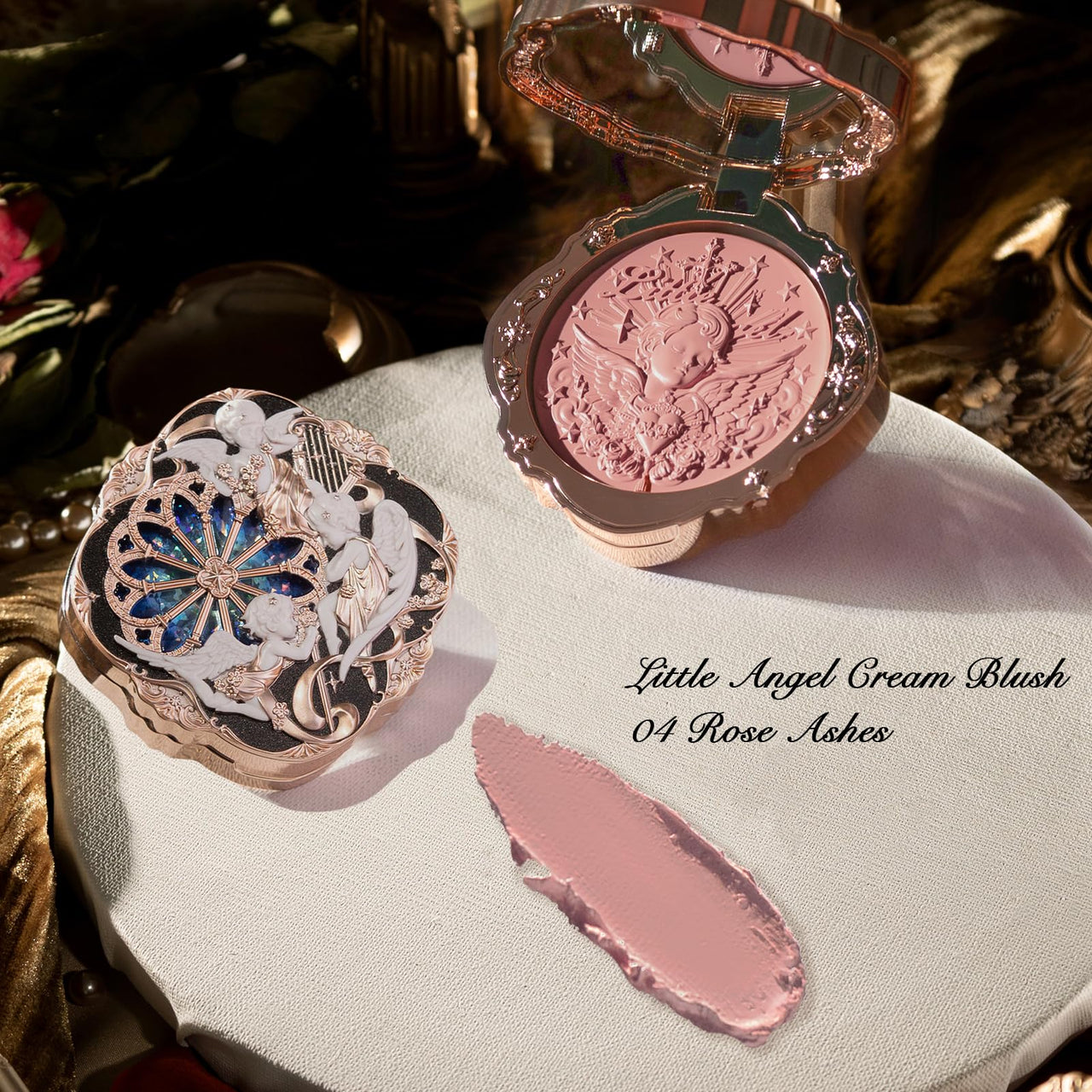 Flower Knows Little Angel Cream Blush,Warm Pink Hydrating Blush for Cheeks,Buildable & Blendable Dewy Face Makeup,Soft Long-Lasting Cute Make Up for Women & Girls,0.21 Oz(04 Rose Ashes)